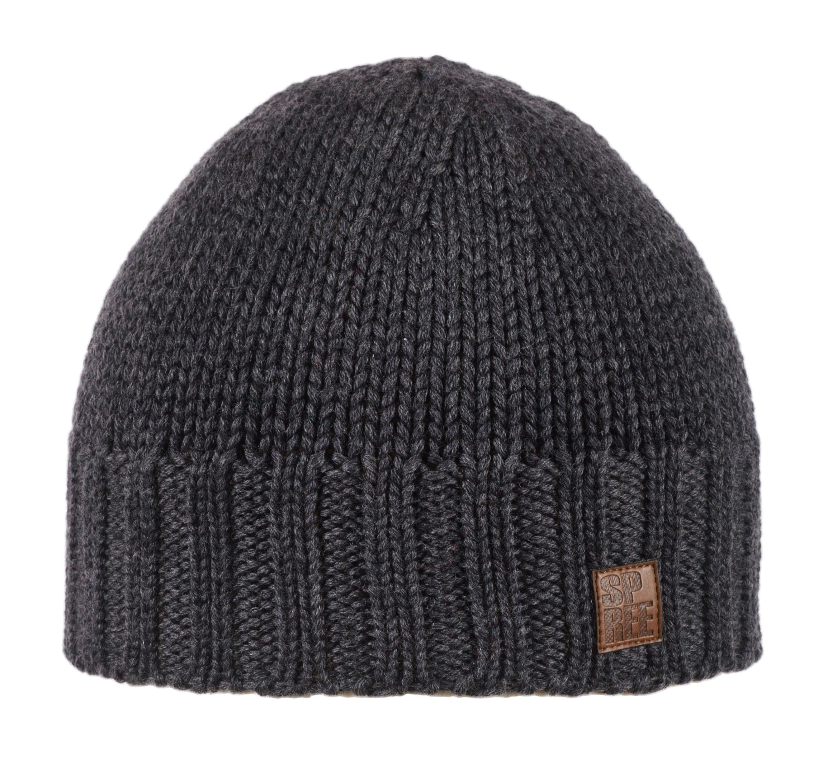 Grafitowa Zimowa, Męska Czapka, Gruba, Szara, Gruba Włóczka - SPREE