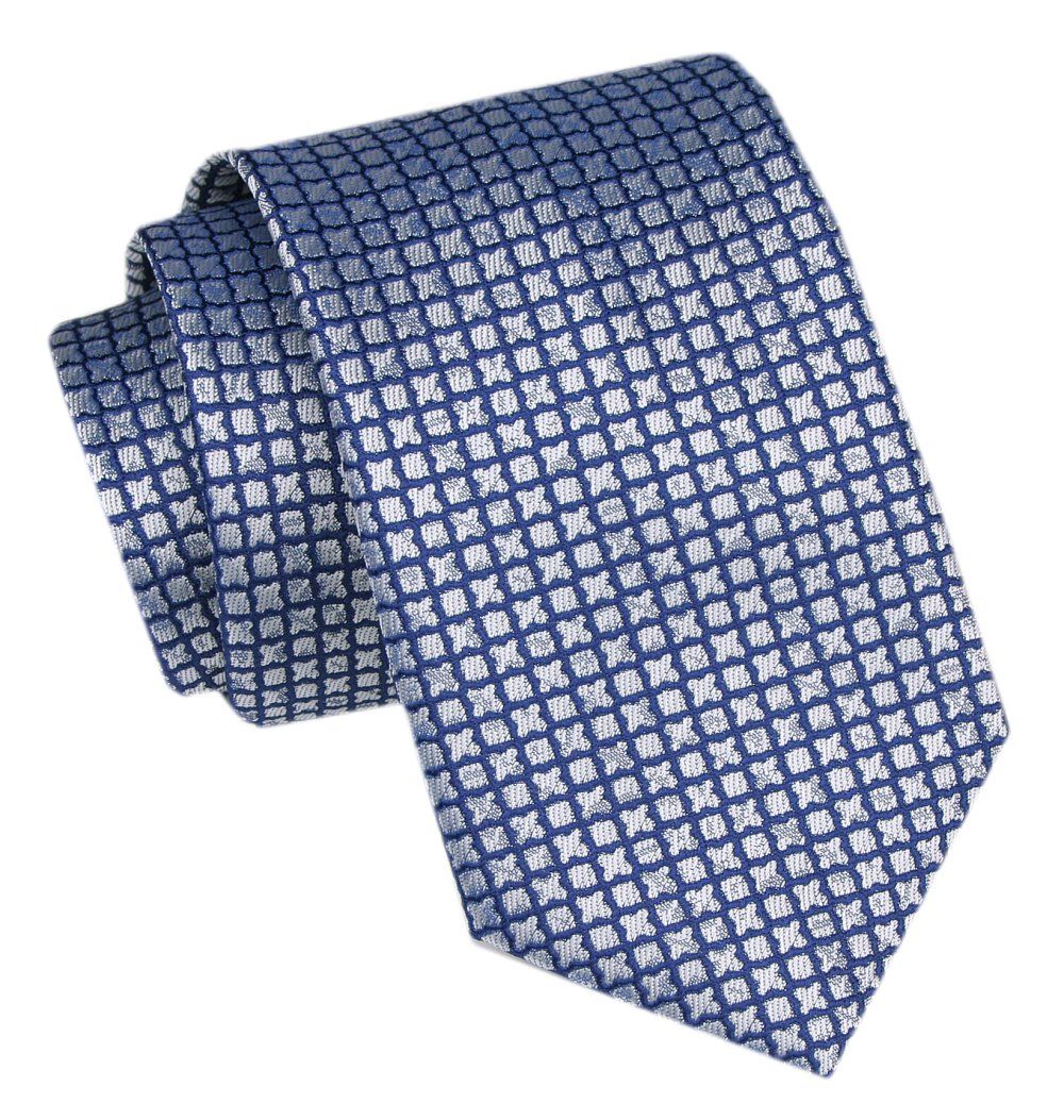 Modny Krawat Męski - Alties - Drobny, Niebieski Wzór