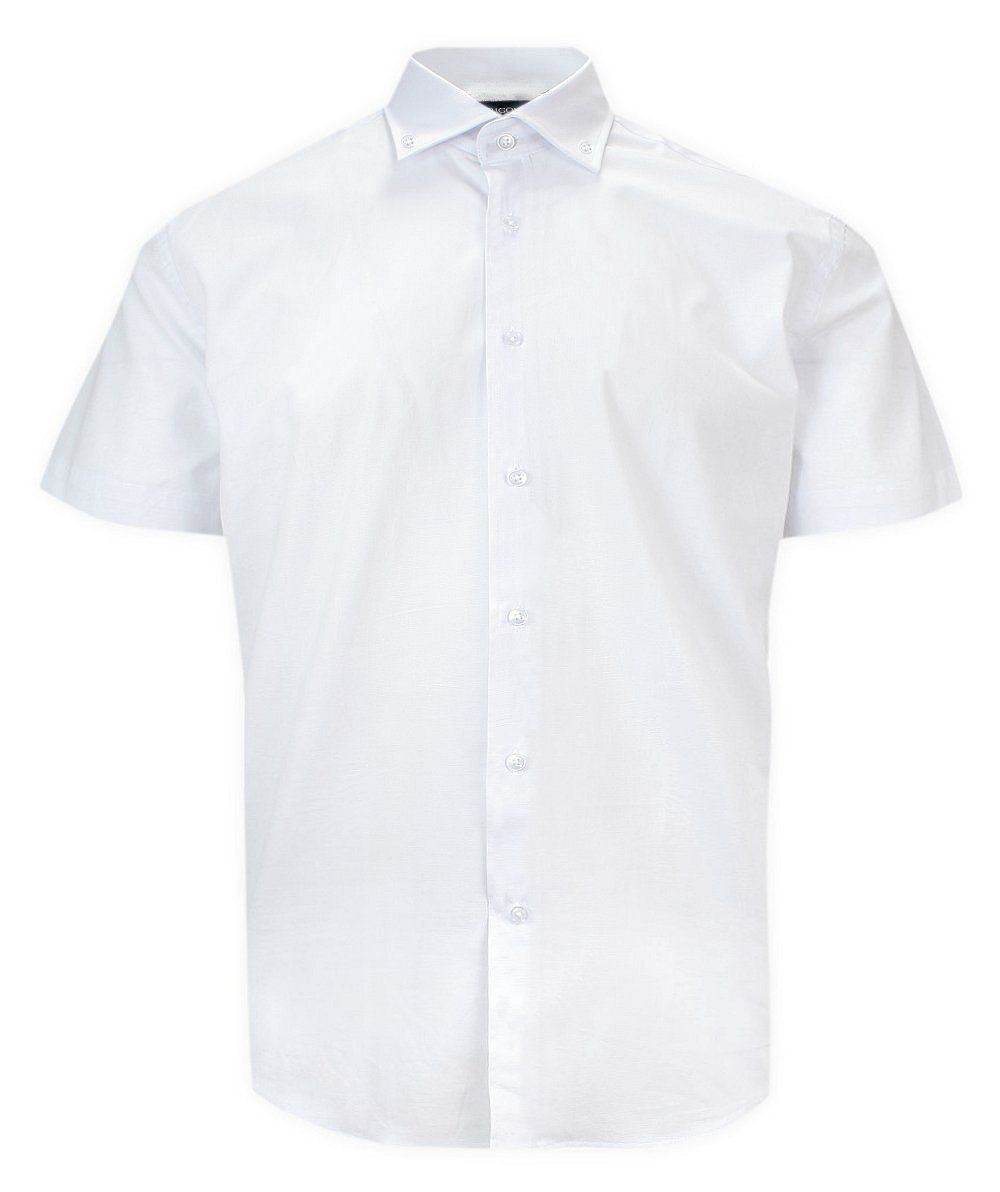 Męska Koszula z Krótkim Rękawem - Prosty Krój - Rigon - Biała