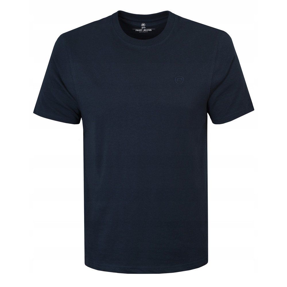 Koszulka Męska (T-Shirt) - Pako Jeans - Granat, Dekolt U-Neck (Okrągły)