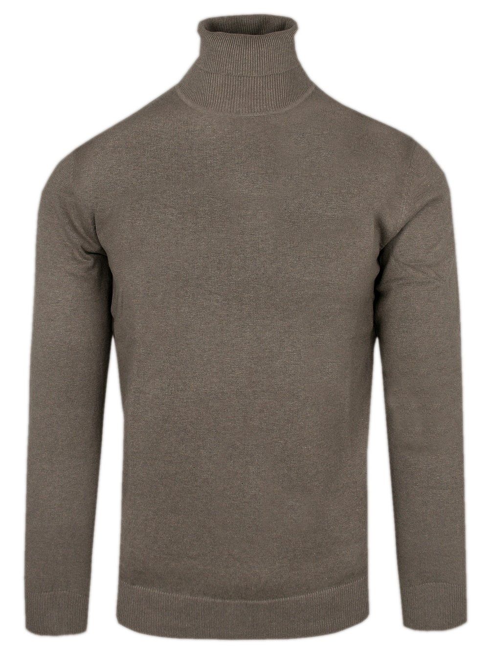 Męski Golf Bawełniany - Adriano Guinari - Ciemny Beż