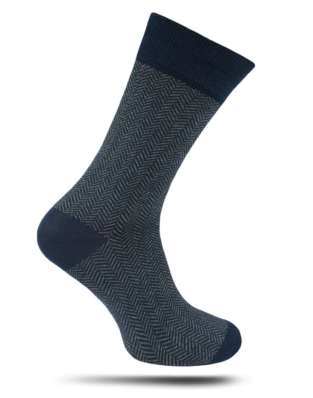 Bawełniane Skarpetki Chattier - Granatowe w Jodełkę