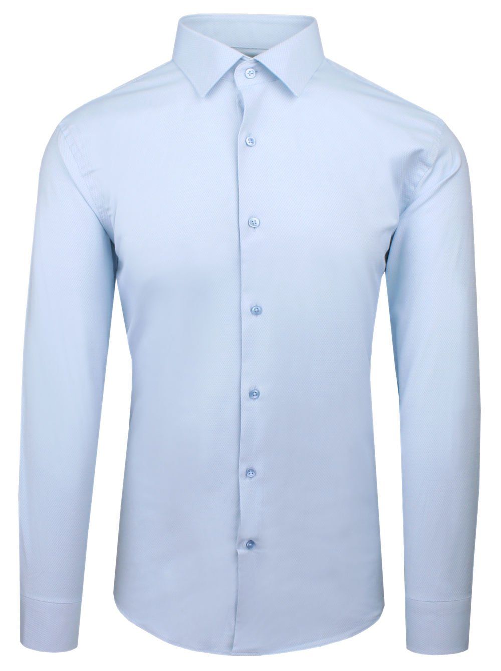 Wyszczuplona, Elegancka Koszula Męska - Victorio - Błękit