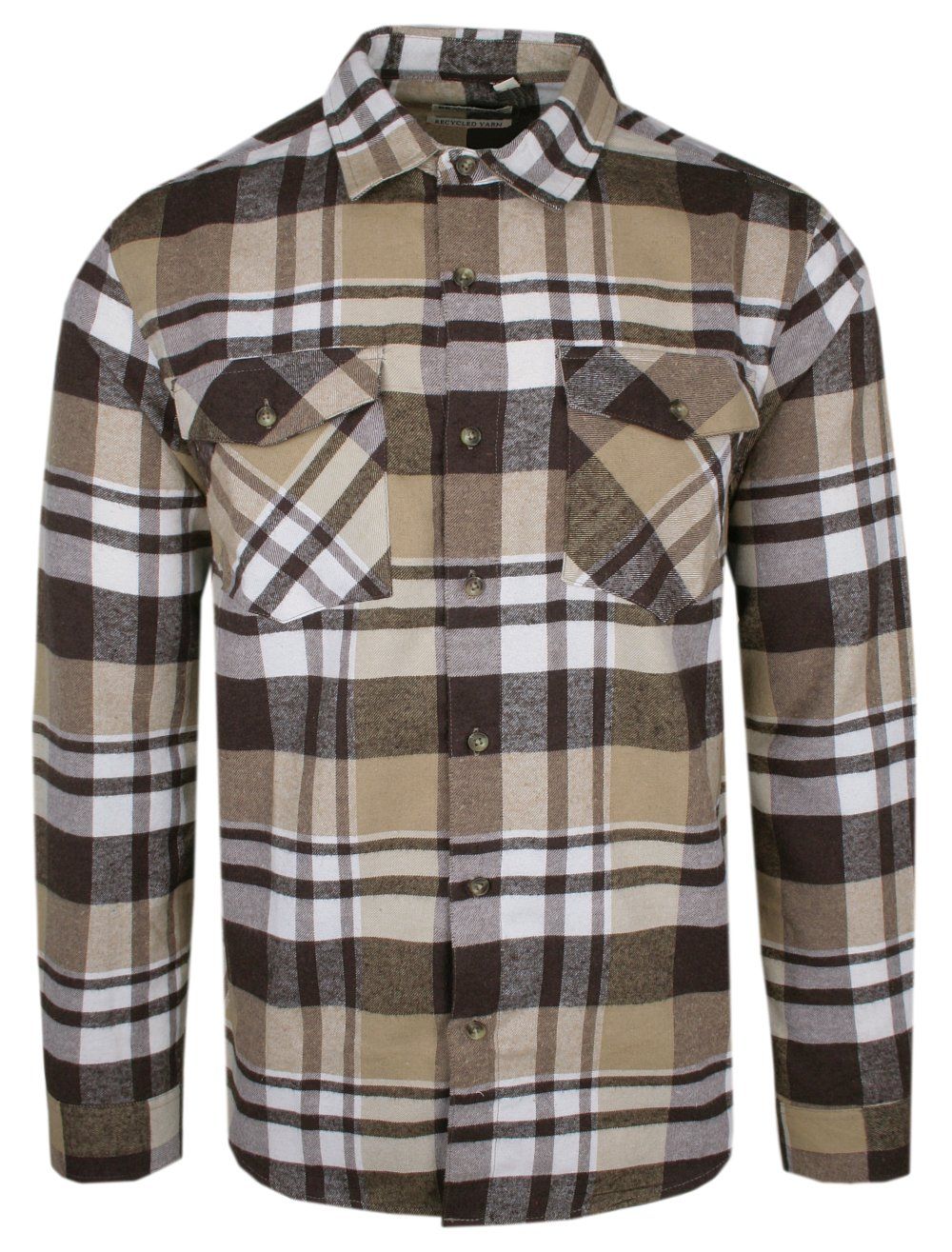 Koszula Weekendowa (Casual) - Brave Soul - Brązowa w Kratę