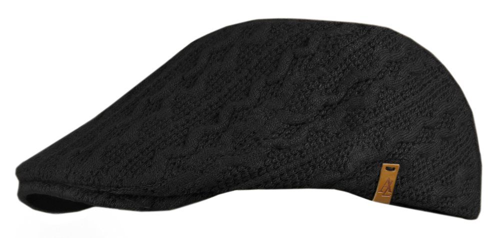 Przejściowy, Lekko Ocieplony Kaszkiet - Alties - Dziergany Materiał (KNIT) - Czarny