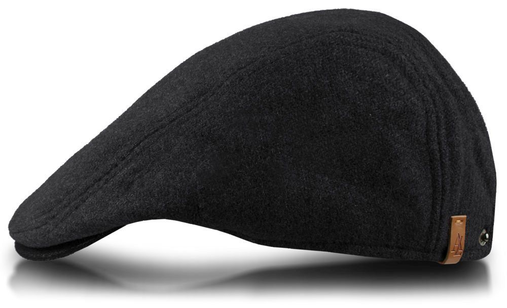 Męski, Ocieplany Kaszkiet z Bawełną - Alties - Czarny