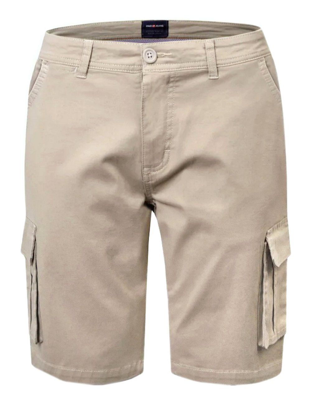 Krótkie Spodenki Męskie, Szorty - PAKO JEANS - Beż - Boczne Kieszenie (Cargo)