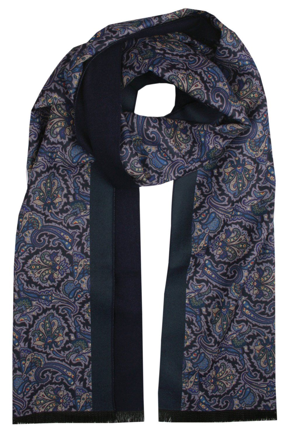 Elegancki Szalik Bawełniany - Alties - Granat z Orientalnym Wzorem