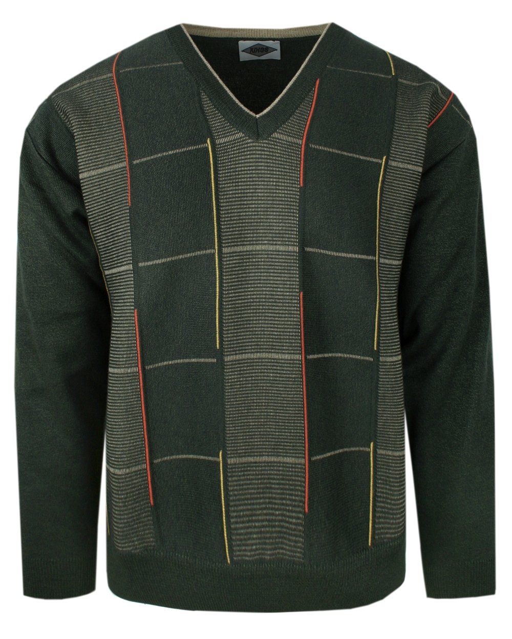 Zielony Sweter Męski - V-neck (Serek) - Kings - Zielony