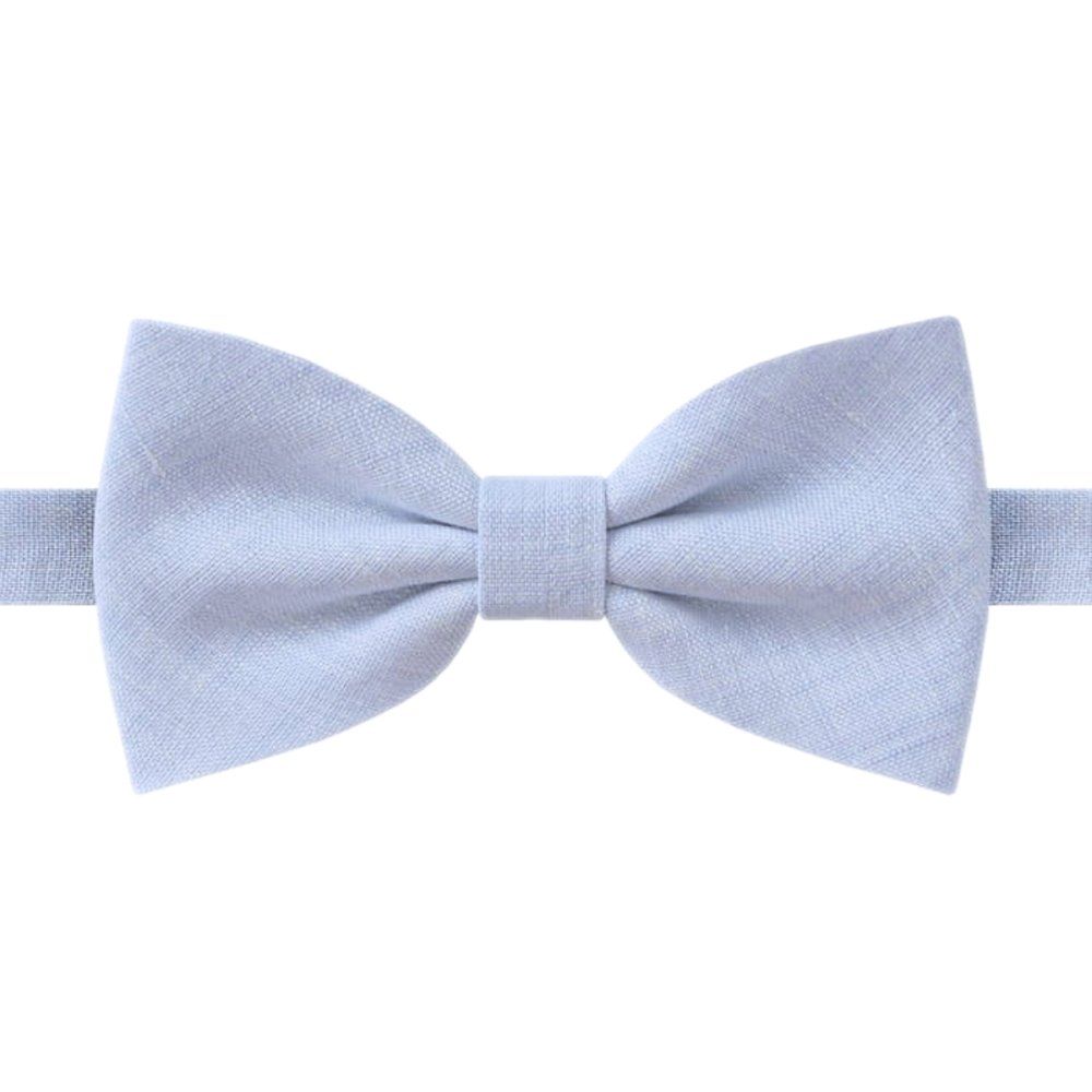 Lniana Mucha Męska - His Story - Błękitny Melanż