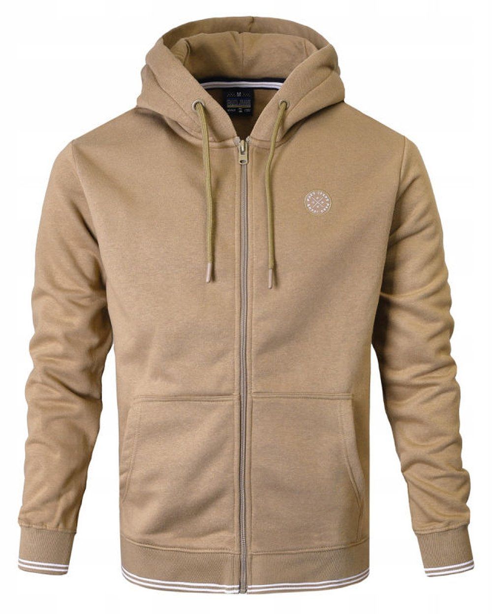 Rozpinana Bluza Męska z Kapturem - Pako Jeans - Beżowa