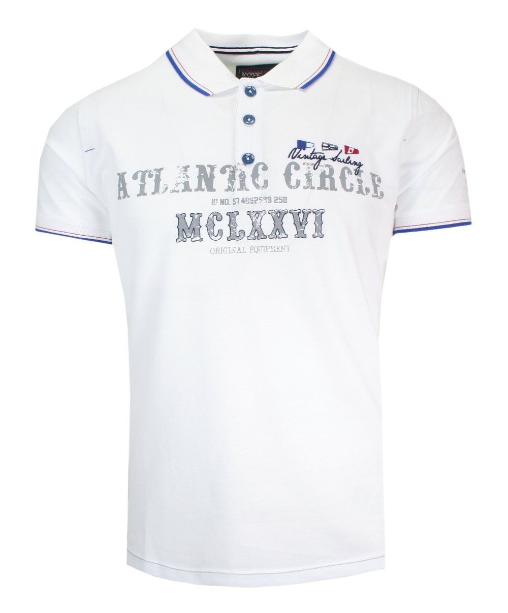 Koszulka POLO Biała z Nadrukiem, Casualowa, Męska, Krótki Rękaw
