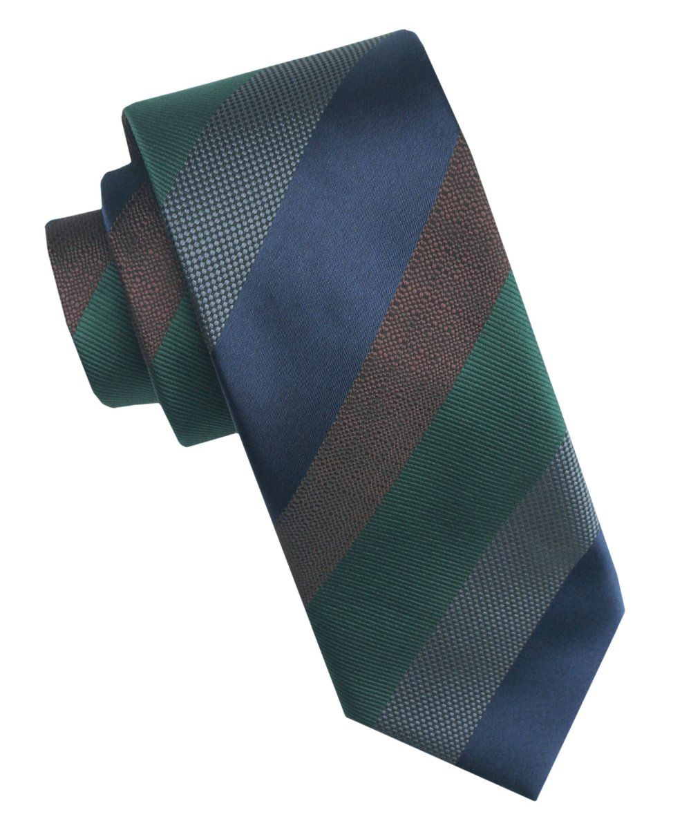 Elegancki i Modny Męski Krawat - Angelo di Monti - Zieleń, Brąz, Granat