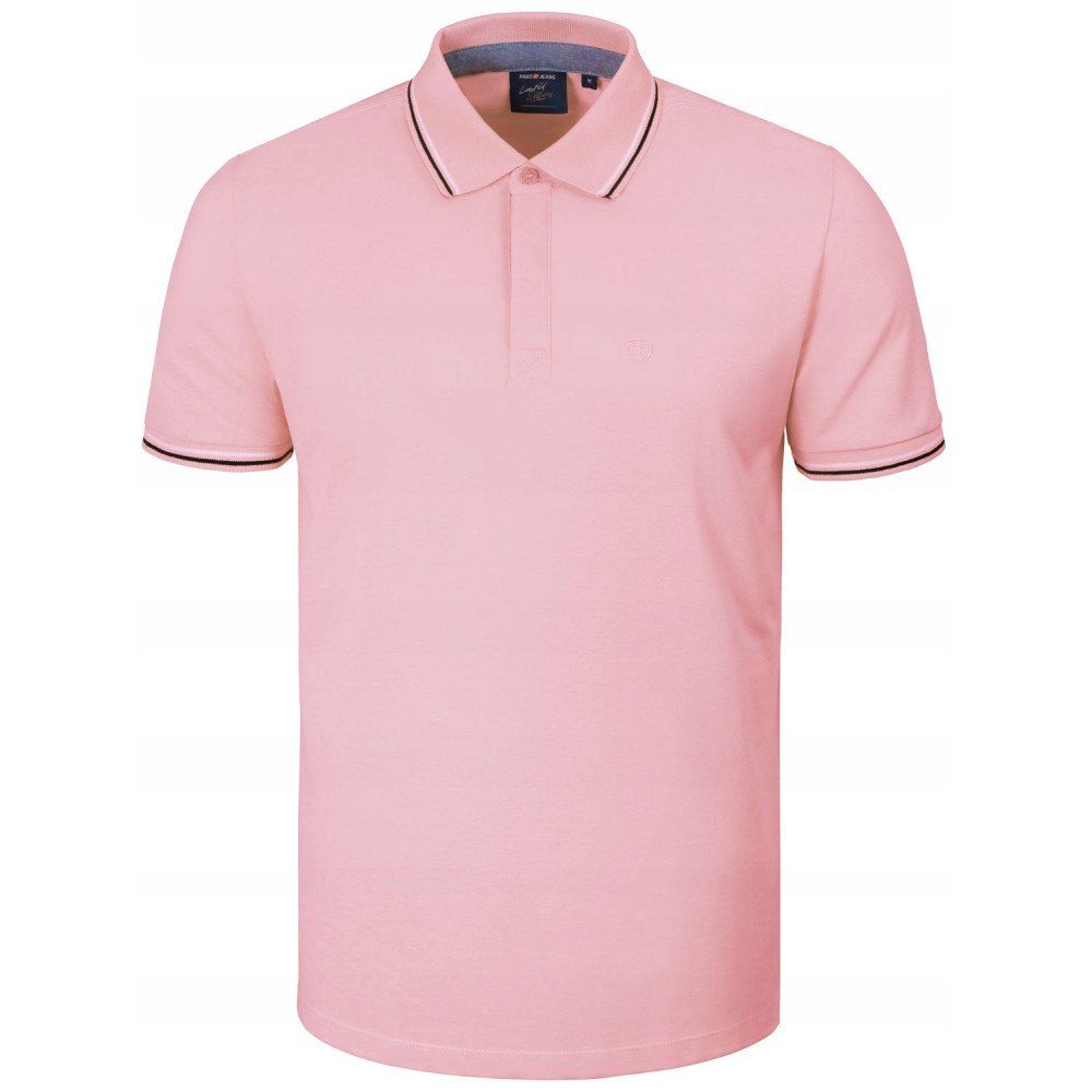 Koszulka Polo - Męska - Pako Jeans - Różowa, Kryte Guziki