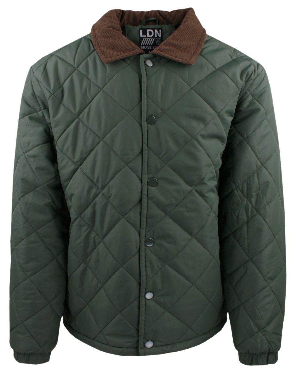 Przejściowa (Delikatnie Ocieplona) Kurtka Pikowana - Brave Soul - Ciemna Oliwka