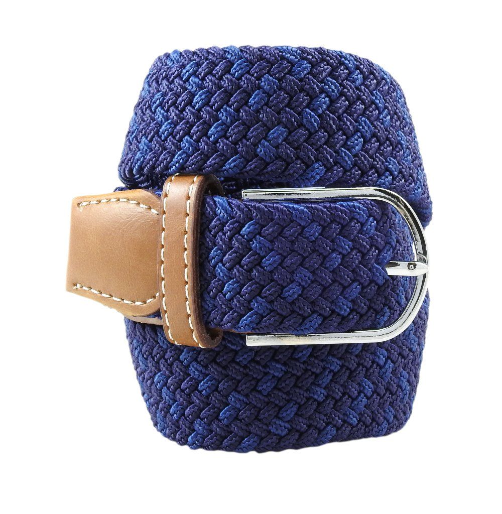 Pasek Elastyczny, Granatowy Pleciony, do Spodni, Casualowy, Parciany -ALTIES