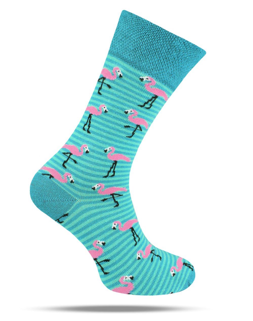 Skarpetki Bawełniane - Tematyczne - Turkusowe we Flamingi