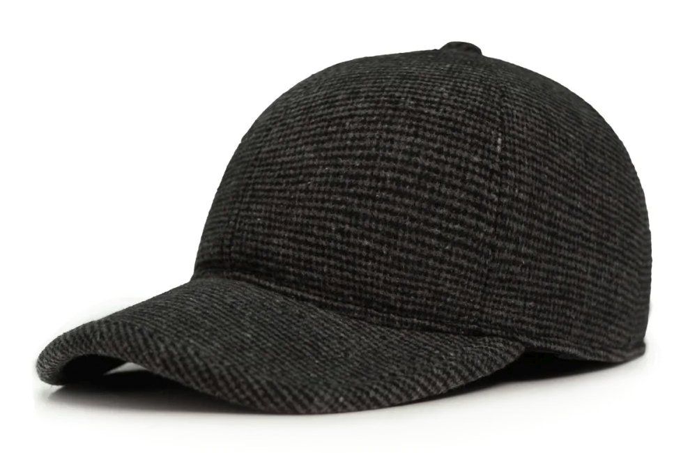 Ciepła Czapka z Daszkiem i Nausznikami - Pako Jeans - Grafit Melanż