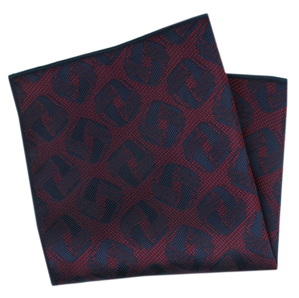Męska, Elegancka Poszetka - Alties - Bordowa, Geometryczny Wzór