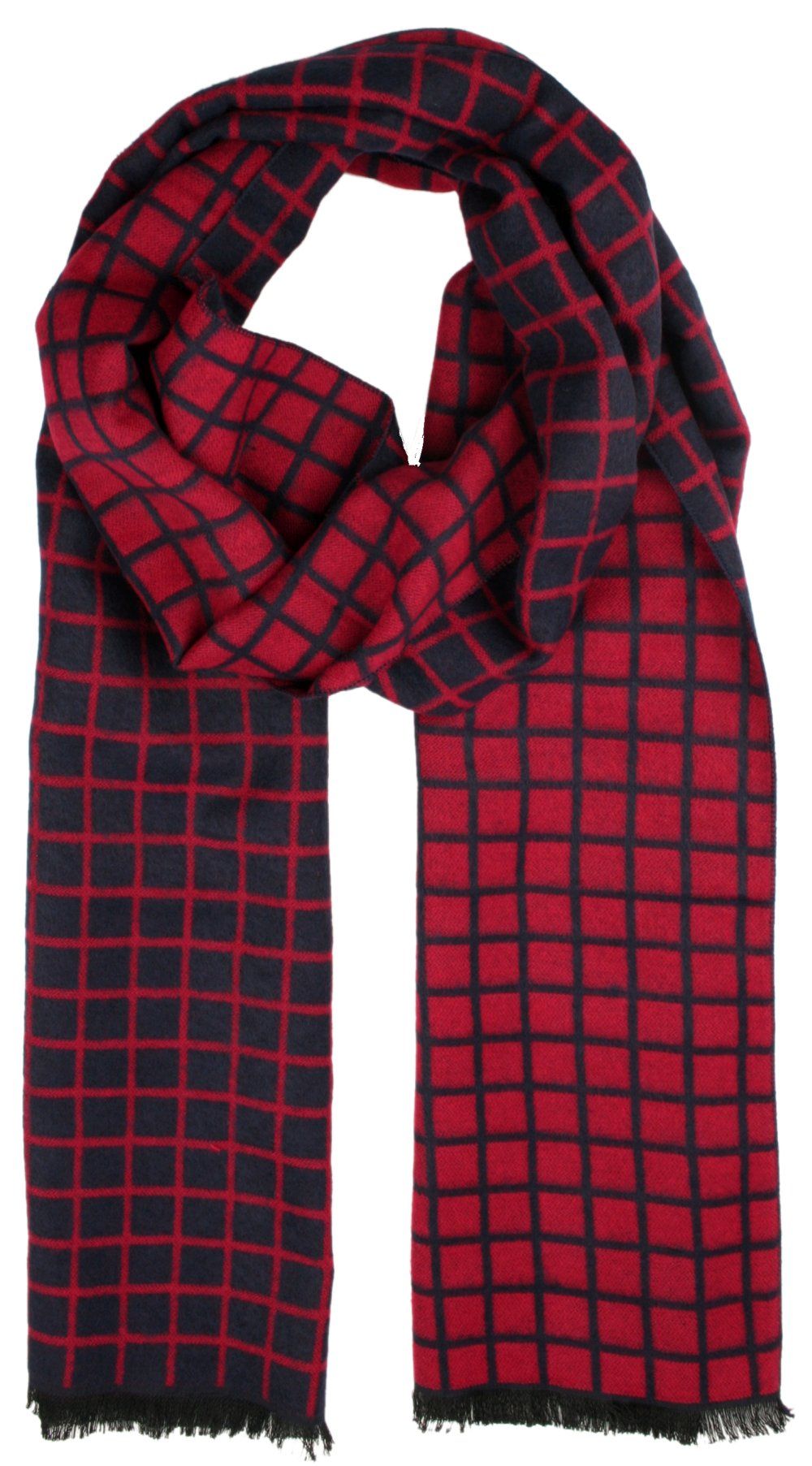 Męski Szalik Alties - w Kratkę, Granat i Czerwień