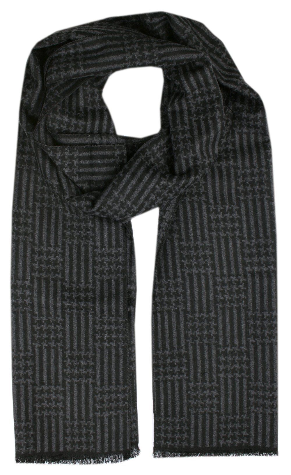 Męski Szalik z Wiskozy - Alties - Grafit, Wzór Geometryczny