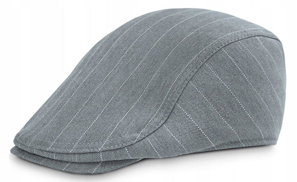 Lekki Kaszkiet Męski - Pako Jeans - Szary, Paski