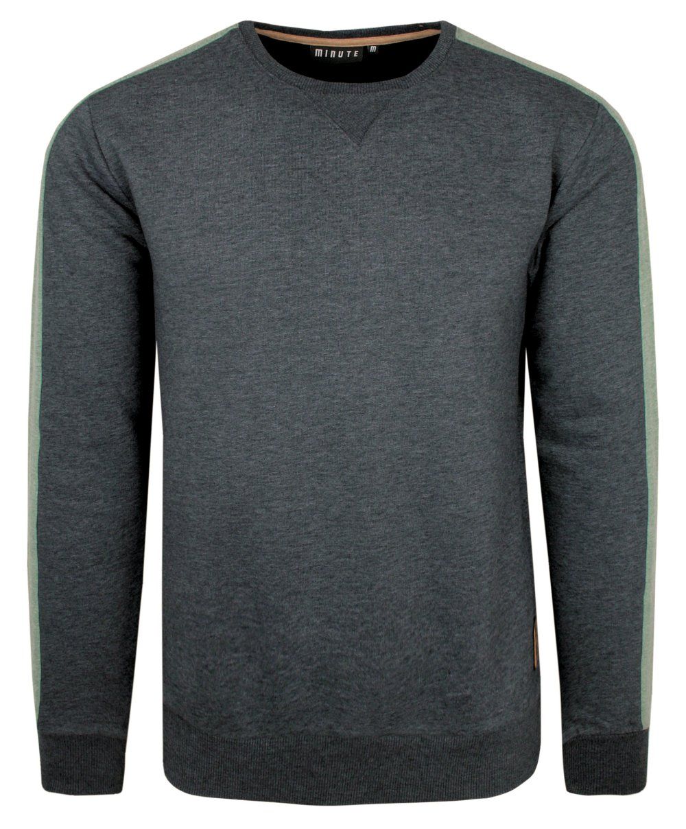 Miękka i Wygodna Bluza Męska - Stalowa, Zielony Pasek