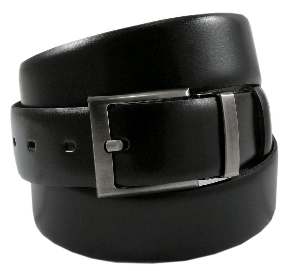 Męski, Skórzany Pasek do Spodni - Zet - Czarny