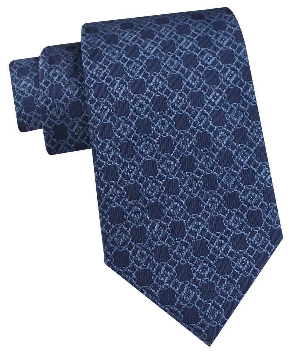 Krawat Męski - Angelo di Monti - Granatowy, Regularny Wzór