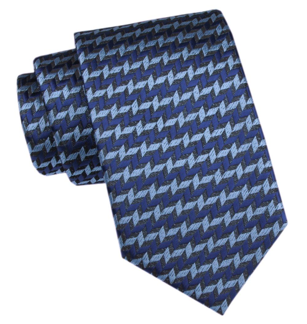 Męski Krawat - Angelo di Monti - Niebieski, Wzór Geometryczny
