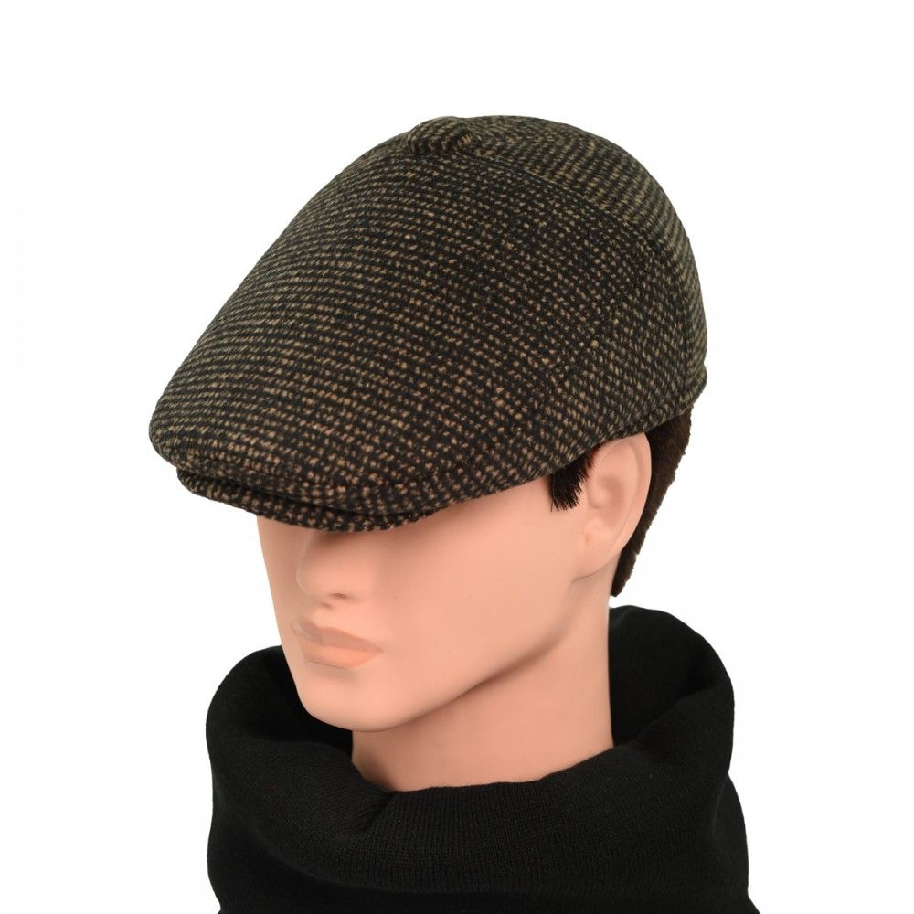 Męski Kaszkiet Przejściowy (Jesienno-Zimowy) - Pako Jeans - Brązowy Melanż