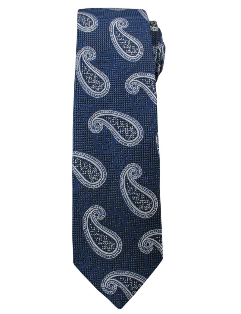 Modny i Elegancki Krawat Alties - Granatowy we Wzór Paisley