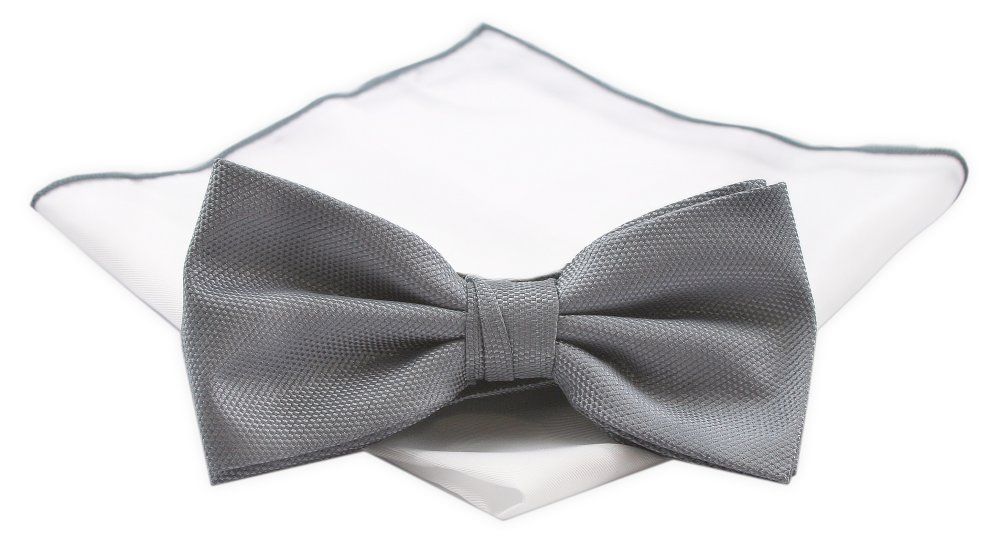 Mucha Męska z Białą Poszetką - Chattier - Popielata