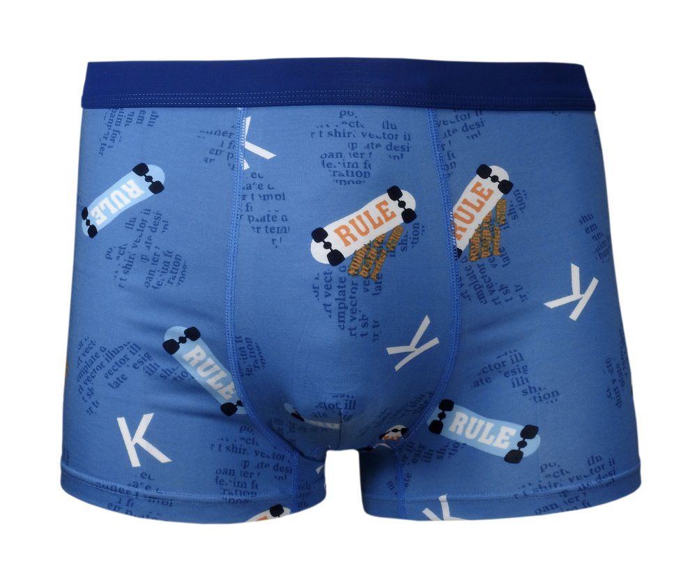 Bokserki Obcisłe, Niebieskie w Deskorolki, Deski, Bawełniane, Majtki z Elastanem -ALTIES