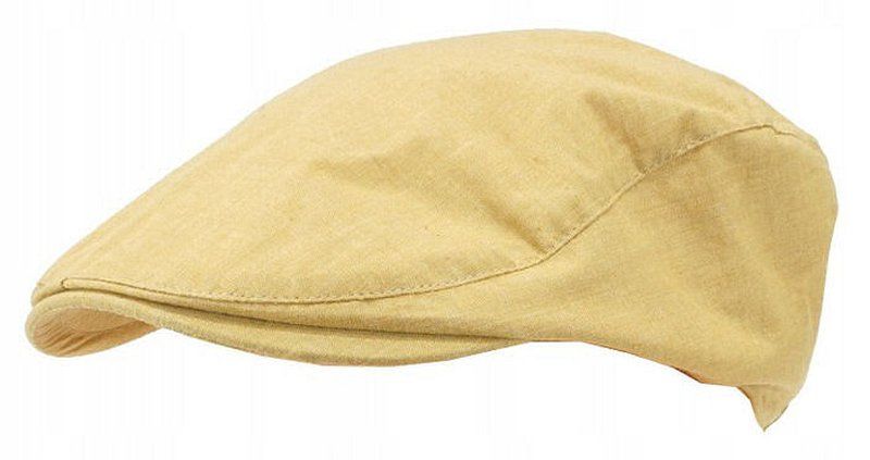 Żółty, Złoty Letni Męski Kaszkiet, Przewiewny, Wakacyjny -Pako Jeans- z Gumką, Lekka