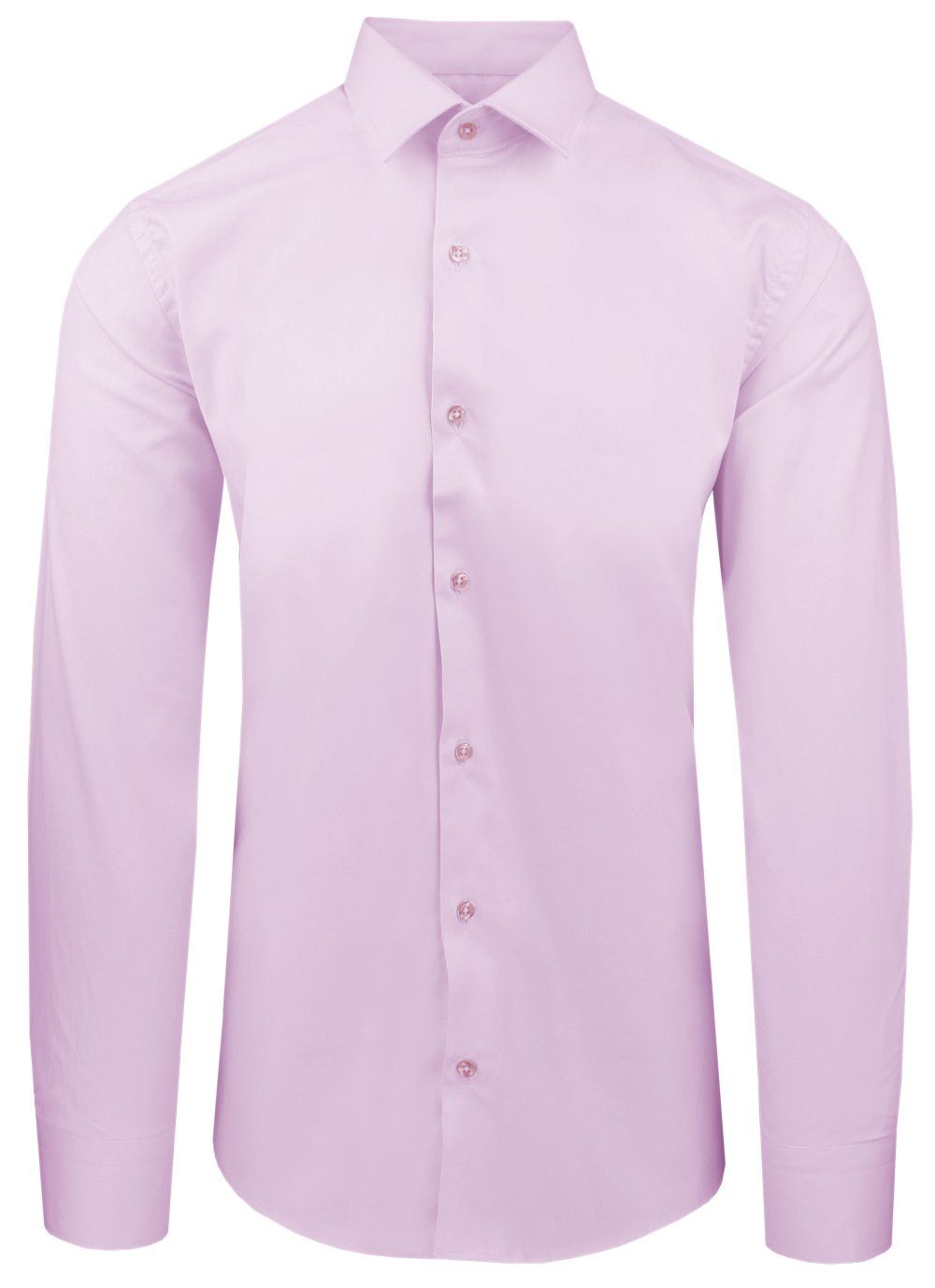 Różowa Koszula Bawełniana o Taliowanym Kroju, Jednokolorowa