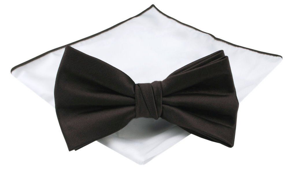 Mucha Męska z Poszetką (Zestaw) - Chattier - Czekoladowy Brąz