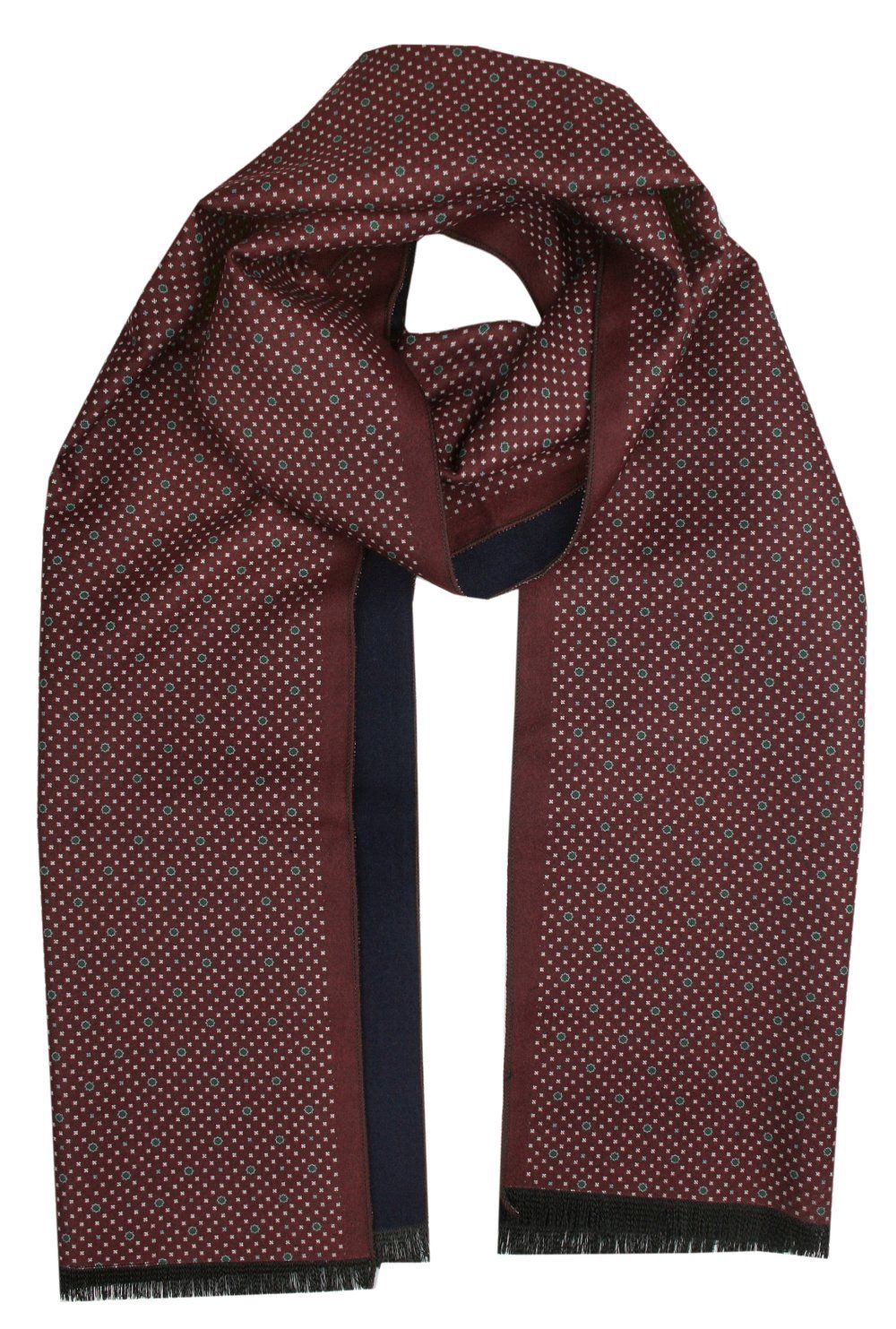 Elegancki Szalik Bawełniany - Alties - Bordo w Grochy