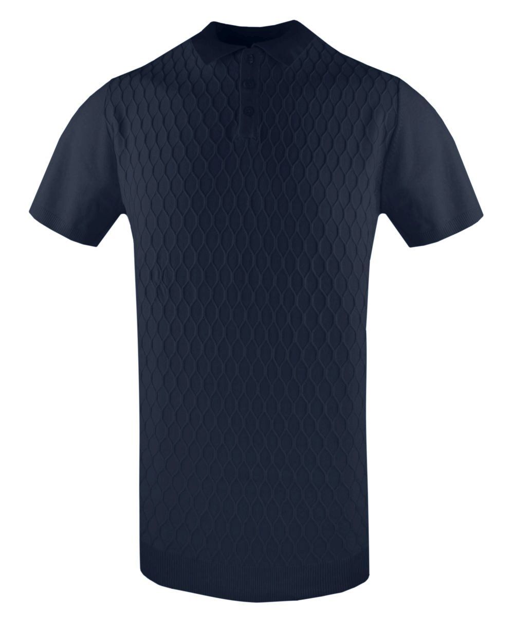 Dzianinowa, Męska Koszulka Polo - Brave Soul - Granatowa