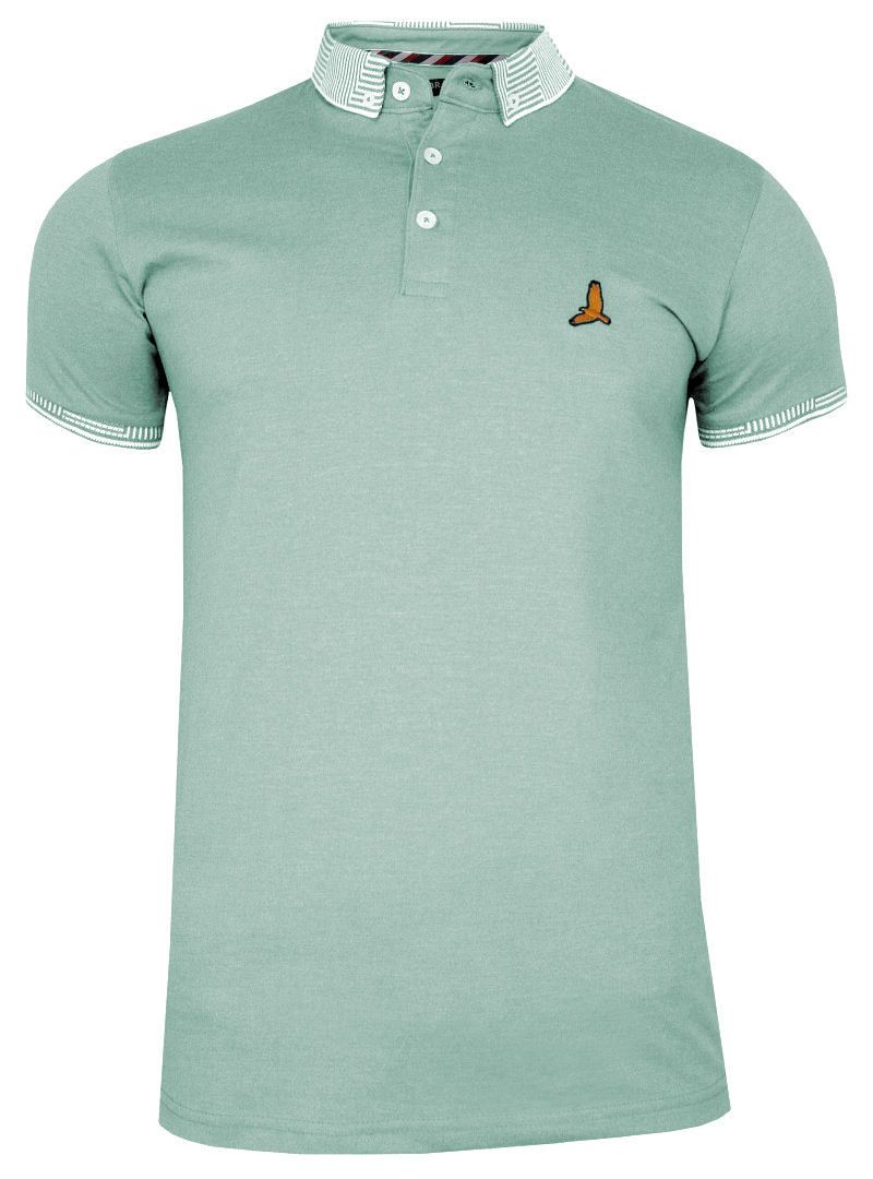 Koszulka POLO Zielona, Miętowa Bawełniana, Krótki Rękaw, z Kołnierzykiem, Casualowa -Brave Soul