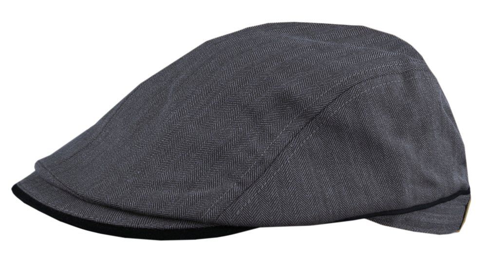 Lekki Kaszkiet Wiosenno-Letni - Alties - Ciemnoszary, Deseń w Jodełkę