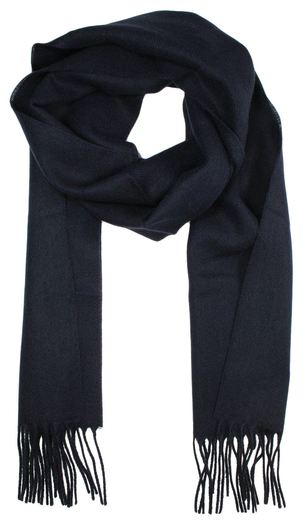 Szalik V.FRAAS Granatowy, Jednokolorowy z Frędzlami, Jesienno-Zimowy, Ciepły, Męski