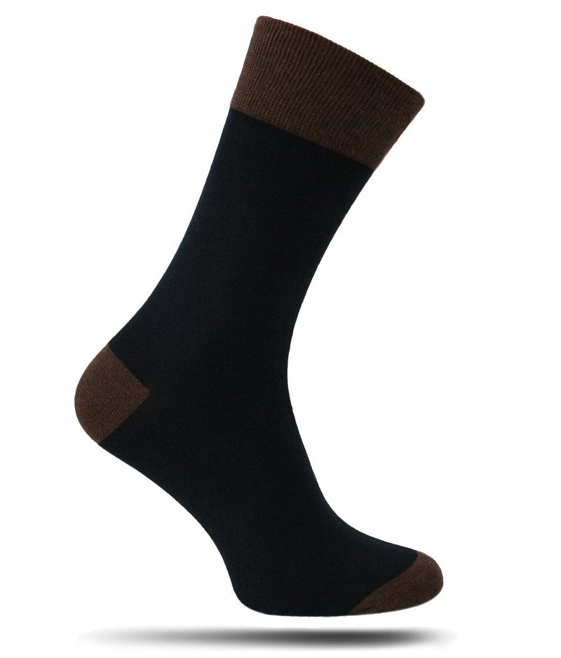 Modne Skarpetki Męski Chattier - Czarne Tło, Brązowe Elementy