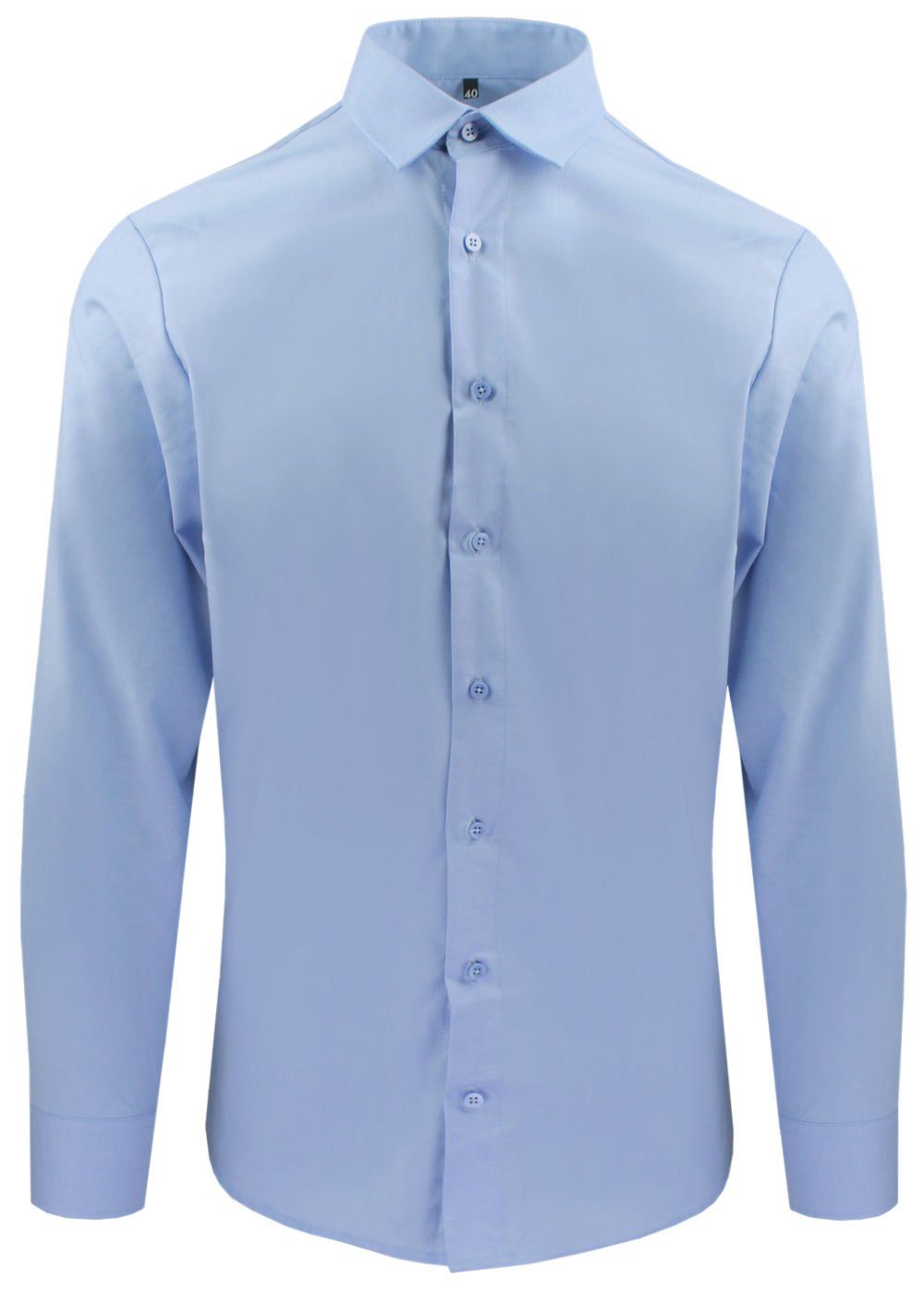Delikatnie Wyszczuplana (Slim) Męska Koszula - Lanier - Jasnoniebieska
