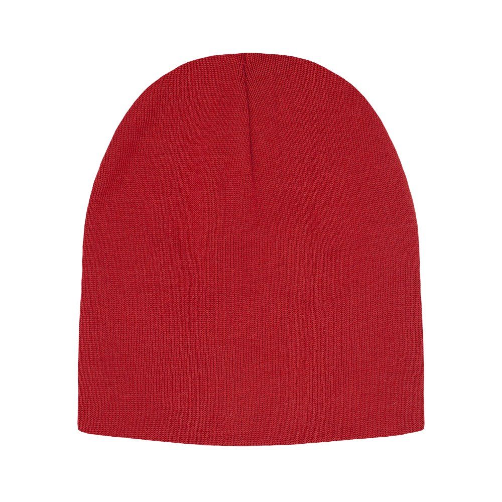 Jednokolorowa Czapka Zimowa Typu Beanie – Zimowa - Czerwona