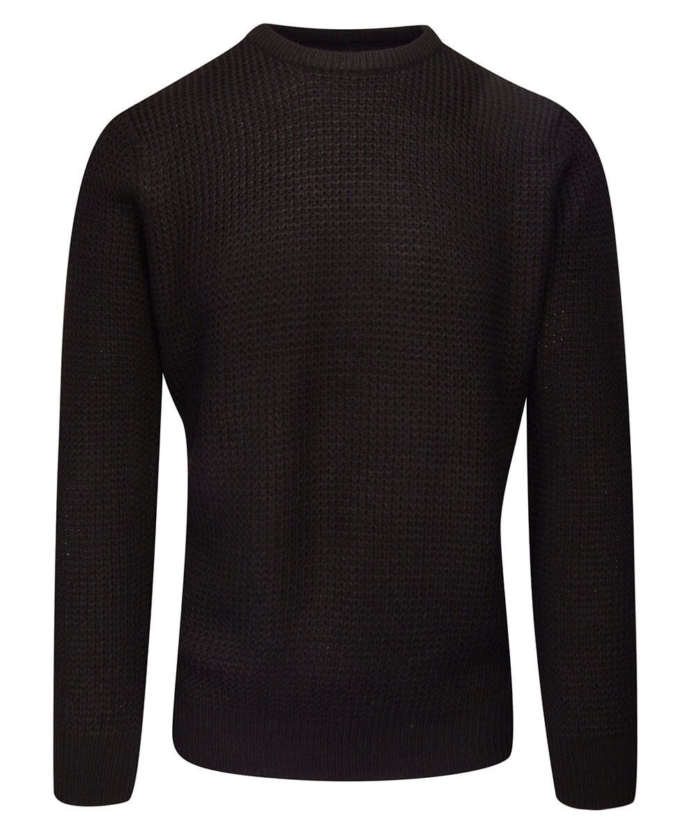 Sweter Brązowy, Czekoladowy w Gruby Dziergany Splot, U-neck, Męski -BRAVE SOUL