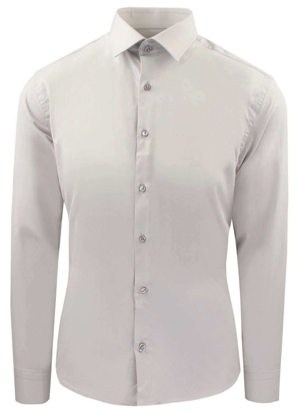Męska Koszula Wizytowa, Taliowany Krój - Victorio - Jasny Popiel