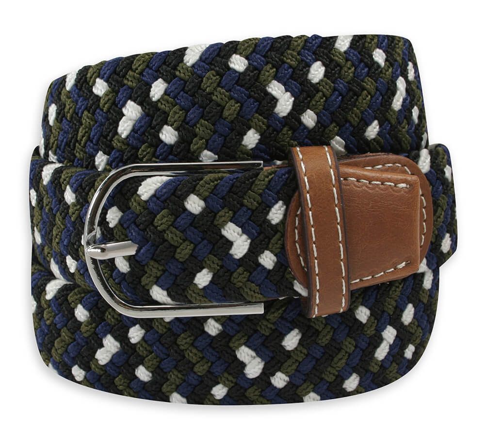 Pasek Elastyczny, Wielokolorowy, Pleciony, do Spodni, Casualowy, Parciany -ALTIES