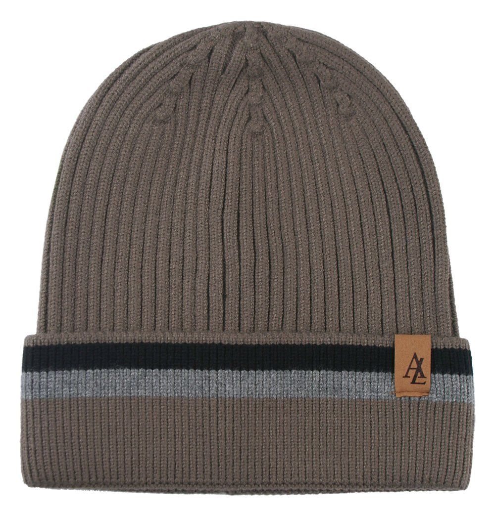 Jesienno-Zimowa Czapka (beanie) – Alties - Beżowa z Paskiem