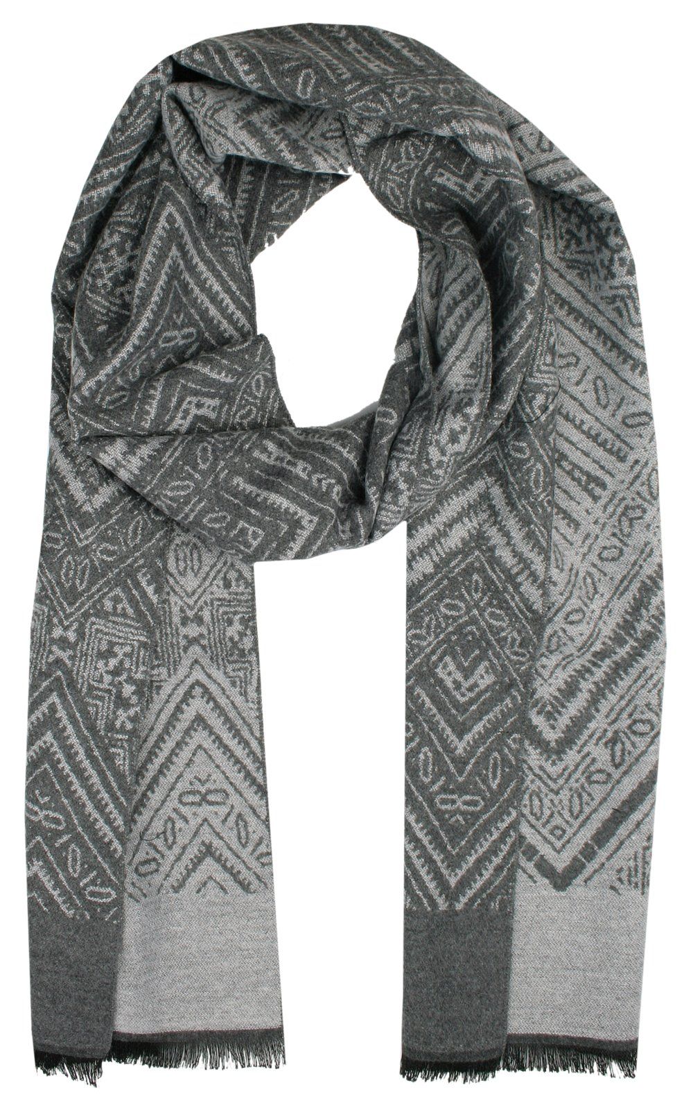 Męski Szalik Alties - Popielaty ze Wzorem